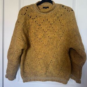FRNCH Paris Women’s Cozy Mustard Yellow Knit Small / Medium Sweater